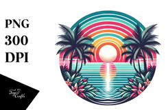 Retro Rainbow Sunset Clipart Tshirt, 20 oz Tumbler Product Image 1