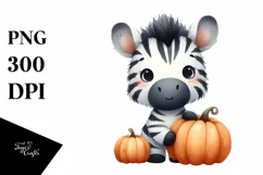 Cute Watercolor Funny Baby Zebra Clipart Product Image 1