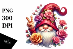 Detailed Valentines Gnome with Large Detailed Hat PNG Product Image 1
