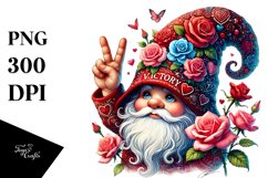 Detailed Valentines Gnome with Large Detailed Hat PNG Product Image 1