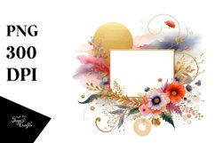 Abstract Dasy Horizontal Frame | Sublimation Clipart Product Image 3