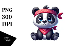 Silly Cartoon Panda Sitting PNG Product Image 1
