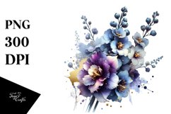 Abstract Shiny Delphinium Golden Insertions | Clipart Product Image 1