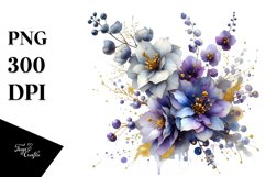 Abstract Shiny Delphinium Golden Insertions | Clipart Product Image 3