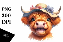 Cow Enthusiastic Highland Cow Sun Hat | Clipart Product Image 1