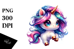 Cool Haircut Unicorn, Bright PNG Product Image 1
