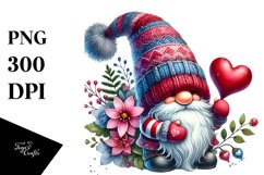 Detailed Valentines Gnome with Large Detailed Hat PNG Product Image 1
