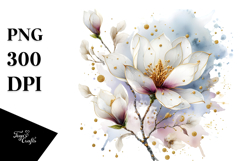 Magnolia with Golden Insertions PNG Product Image 1