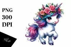Running Baby Unicorn PNG Product Image 1