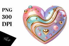Colorful Glossy Heart, Transparent PNG Product Image 1