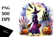 Simple Witch Halloween Scene Clipart Product Image 3