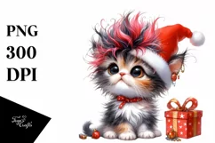 Watercolor Kitten with Crazy Haircut, Transparent PNG Product Image 3