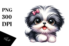 Watercolor Cute Cartoon Shih Tzu, Transparent PNG Product Image 1