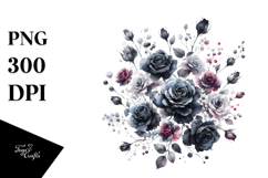 Colorful Black Roses Glossy PNG Product Image 1