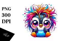 Colorful Penguin Cartoon Sublimation Clipart Product Image 3