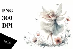 Washed Watercolor Whimsical Fairy PNG Product Image 3