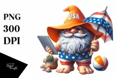 Gnome Beach Wear Orange Digital Painting Clipart Product Image 1