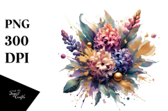 Abstract Vibrant Bouquet Gold Foil Product Image 1