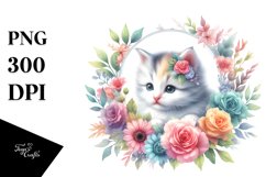 Vibrant Pastel Baby Kitten Design | Clipart Product Image 1