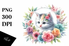 Vibrant Pastel Baby Kitten Design | Clipart Product Image 1