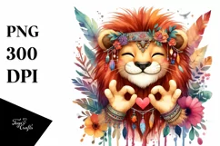 Vibrant Lion Love Sign Clipart Product Image 1
