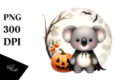 Cute Baby Koala Standing on Moon, Transparent PNG Product Image 1