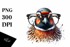 Quail es Watercolor Sticker Clipart Product Image 3