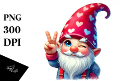Colorful Valentines Gnome Painting PNG Product Image 1