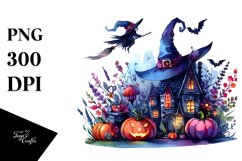 Simple Halloween Scenery Witch | Sublimation | Clipart Product Image 1