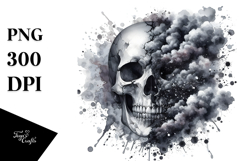 Skull Splashes White Background PNG Product Image 1