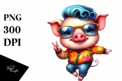 Cute Baby Pig Dancing, High-Res PNG Product Image 1
