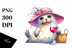 Funny Cute Vibrant Watercolor Seal | Clipart Product Image 3