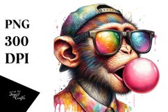 Colorful Monkey Sunglasses Chewing Gum Art Product Image 3