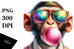 Colorful Monkey Sunglasses Chewing Gum Art Product Image 3