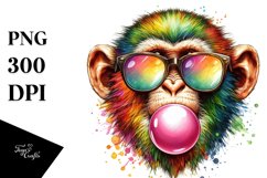 Colorful Monkey Sunglasses Chewing Gum Art Product Image 3