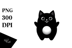 Funny Black Cat Digital Painting, High-Res PNG Product Image 1