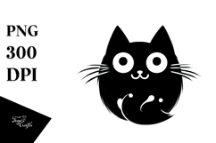 Funny Simple Black Cat PNG Product Image 1