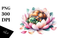 Sleeping Turtle Flower Clipart Product Image 3