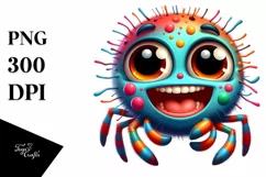 Colorful Crazy Baby Spider with Big Eyes | Clipart Product Image 1