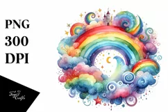 Colorful Rainbow Watercolor Clipart Product Image 1