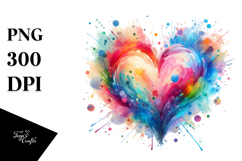 Colorful Paintbrush Style Heart PNG Product Image 1