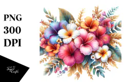 Colorful Hawayan Flowers PNG Product Image 1