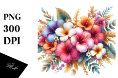 Colorful Hawayan Flowers PNG Product Image 1