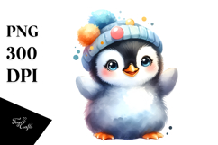 Energetic Baby Penguin PNG Product Image 1
