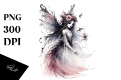 Washed Gothic Fairy Watercolor PNG Product Image 1