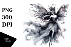 Washed Gothic Fairy Watercolor PNG Product Image 1