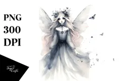 Washed Gothic Fairy Watercolor PNG Product Image 1