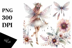 Detailed Watercolor Boho Fairy Clipart Product Image 3