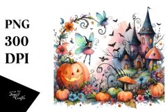 Simple Halloween Scenery Fairy | Sublimation | Clipart Product Image 1