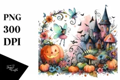 Simple Halloween Scenery Fairy | Sublimation | Clipart Product Image 1